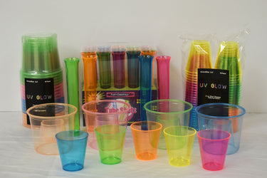 85ct UV Blacklight Reactive Shot Glass Assortment Glow Party Pack